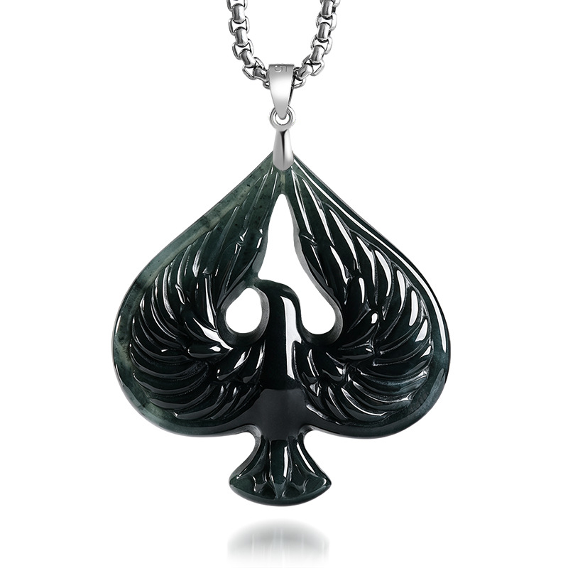 Jewelry & Watches Ltd - S925 Silver Natural Jade Black Chicken