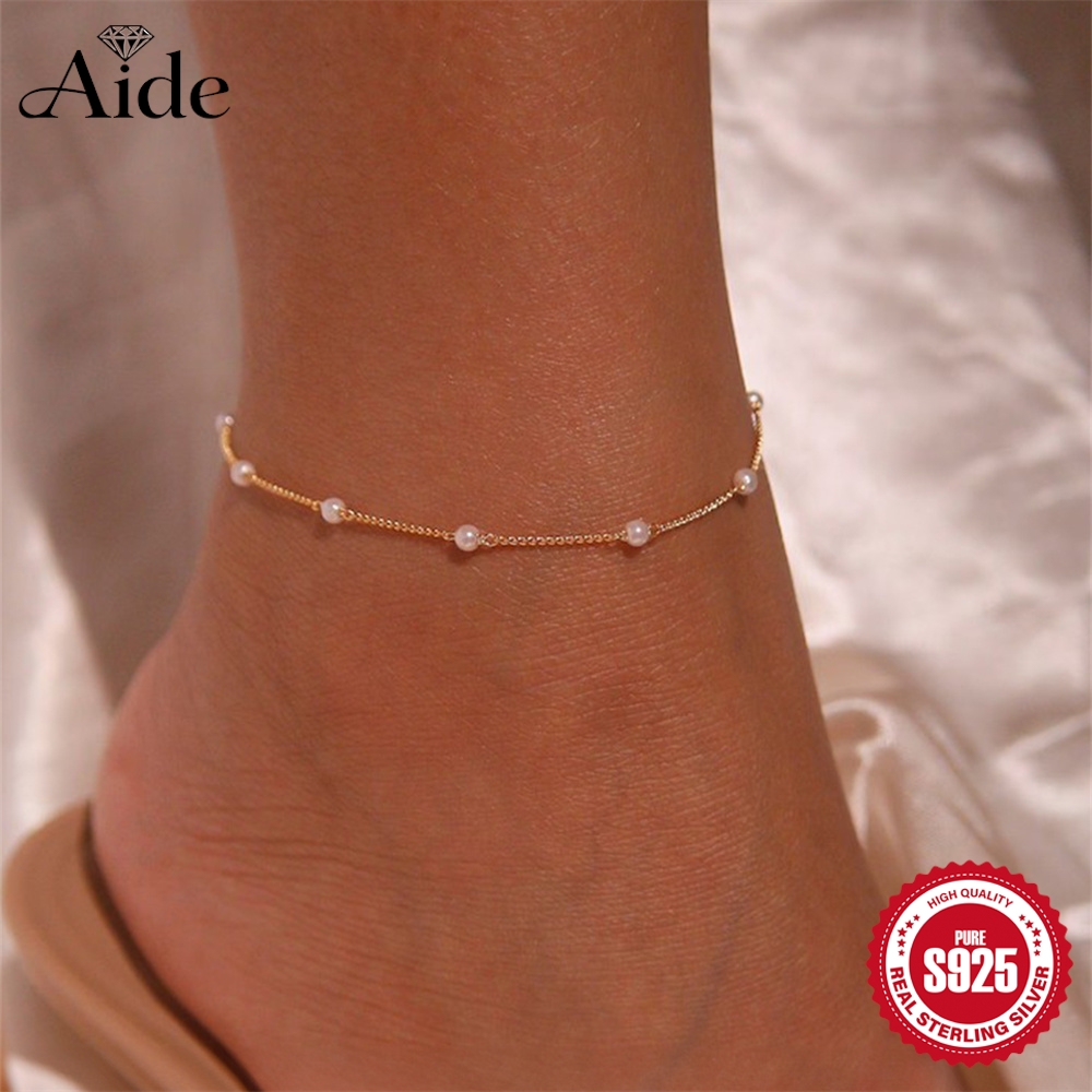 AIDE 925 Sterling Silver Pearl - đánh giá và giá Anklet Foot Chain