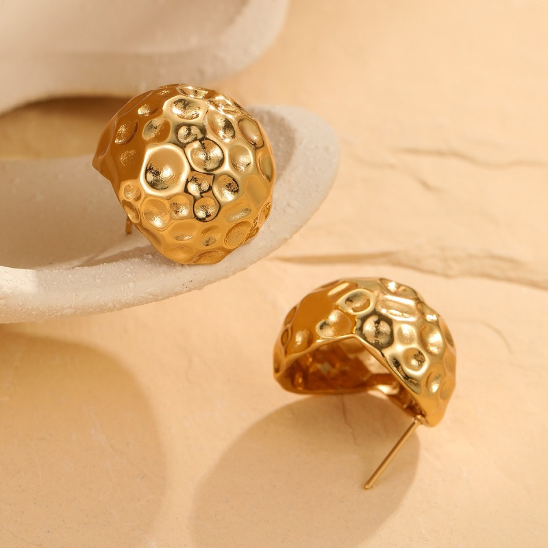 3D Hammered Gold Dome Stud Ear - đánh giá và giá Jewelry & Watches Vitopoulos Reviews