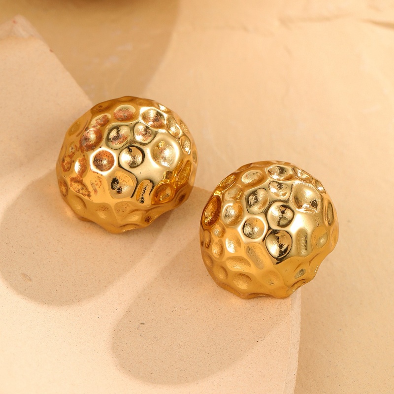 3D Hammered Gold Dome Stud Ear - đánh giá và giá Jewelry & Watches Vitopoulos Reviews