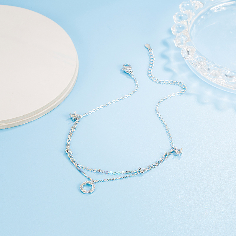 Elegant Round Zircon Pendant D - đánh giá và giá Anklet Foot Chain