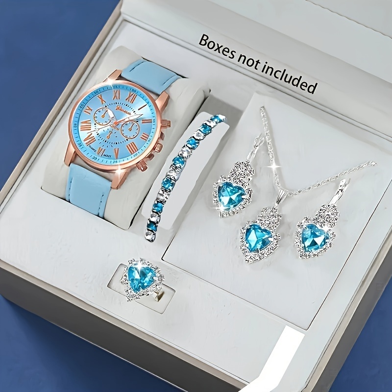 Elegant Rose Gold Sky-Blue Lov - đánh giá và giá Stones Watches & Jewelry In Sweden Ab