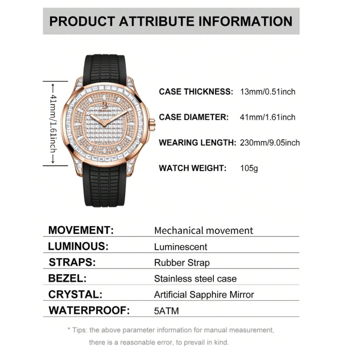 Automatic Mechanical Watch for - đánh giá và giá Stones Watches & Jewelry In Sweden Ab